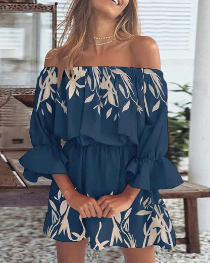 The Geneva - Printed Off Shoulder Dress